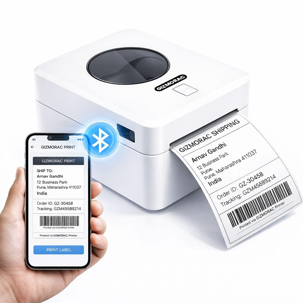 Wireless Bluetooth Portable Shipping & Barcode Printer | Ecommerce Label Printing Machine