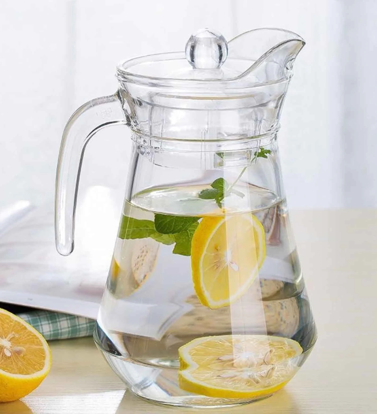 Premium Glass Water Jug with Lid & Handle Elegant Office & Corporate Serving Jug