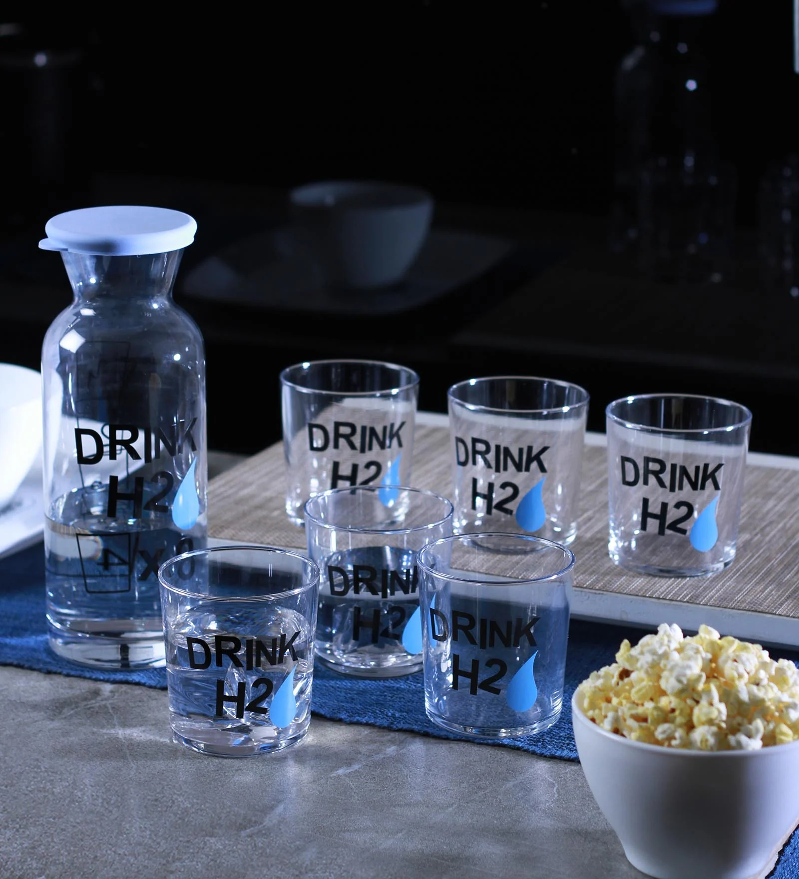 Premium Glass Water Serving Set – Set of 7 Office & Corporate Drinkware Set | Custom Branding Available