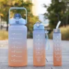 Motivational Time Marker Water Bottle Set Leak-Proof Gym & Office Bottles | Custom Branding Available