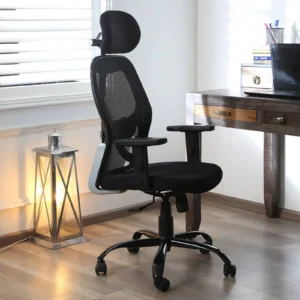 Chair with Headrest in Black Colour